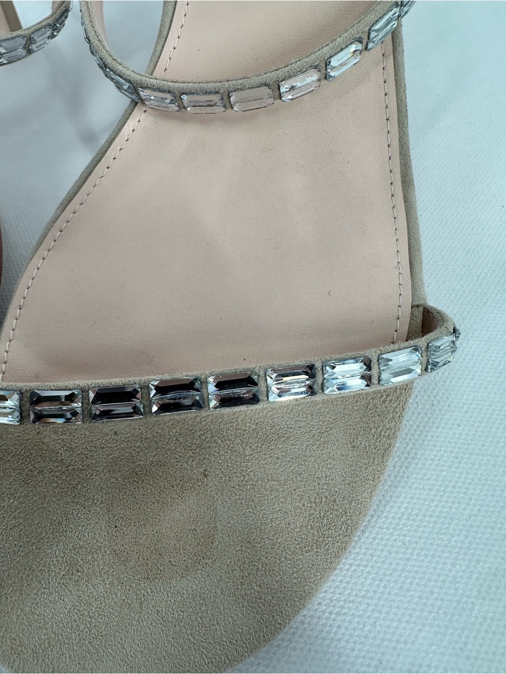 VICE VERSA Marina Beige Crystal Strap Convertible Sandel Heels to Flats Size 7 - Picture 7 of 16